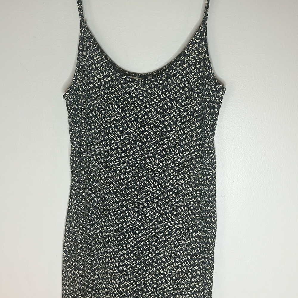 Possessed 90s vintage navy blue and cream orale print slip dress size S